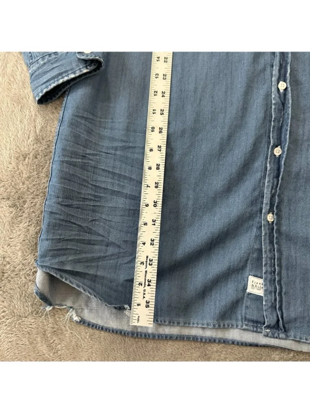 Frank & Eileen Mary Shirt Dress XL Distressed Button Down Vintage Stonewash - Picture 6 of 8